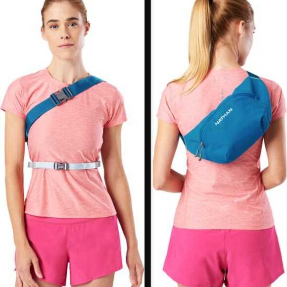 New Nathan Limitless Run 2L hydration sling fanny bag in Deep Blue - Picture 3 of 14